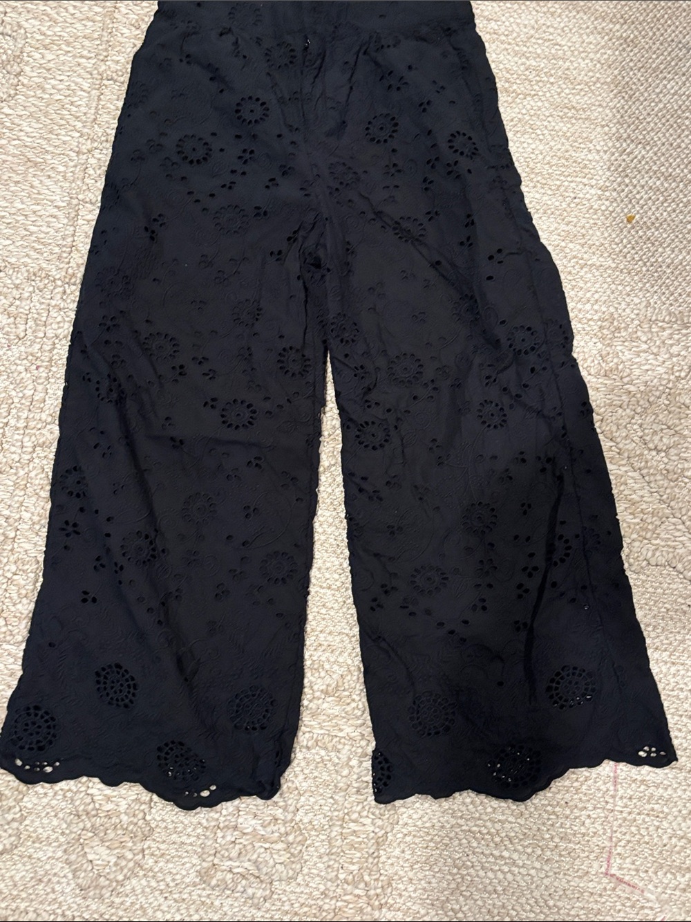 Splendid Eyelet Pant in Black